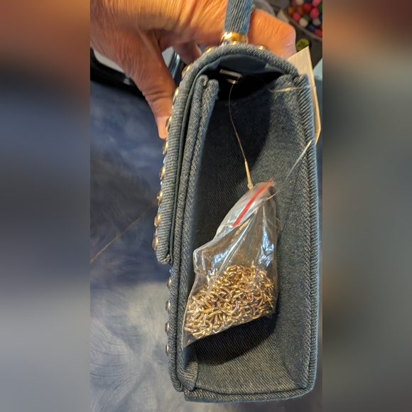 Last One.... Denim Purse with Rhinestones - Picture 7 of 11